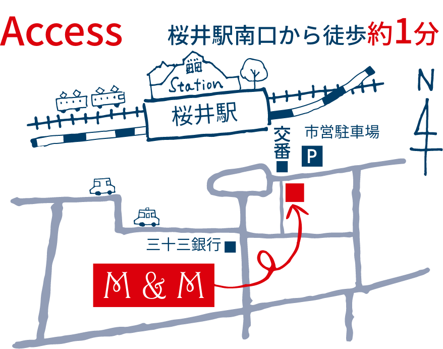奈良県の桜井駅南口から徒歩１分のアクセス！洋裁に関することならM＆Mへどうぞ